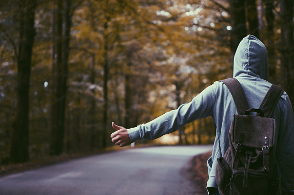 a boy looking for a car ride in the forest, bad relationship rules